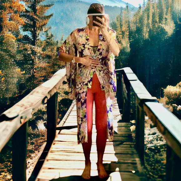 Vintage 1940’s Japanese Yukata Kimono Purple floral size S - Picture 8 of 13